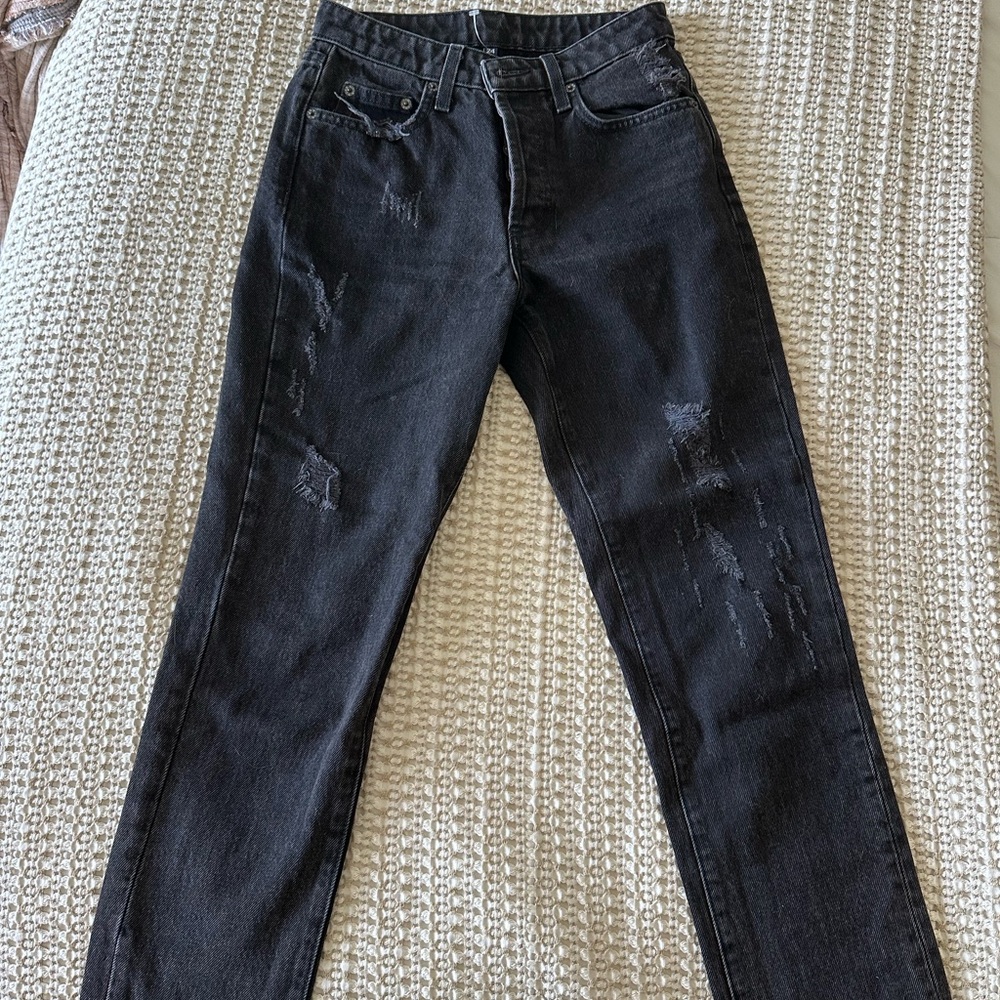 Carmar Black Distressed Ankle Jeans